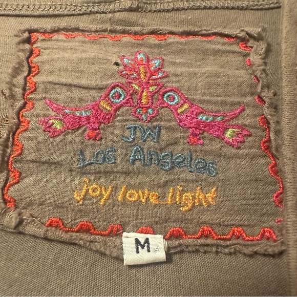 Johnny Was Bohemian Brown Embroidered Open Front Draped Cardigan - Picture 7 of 10